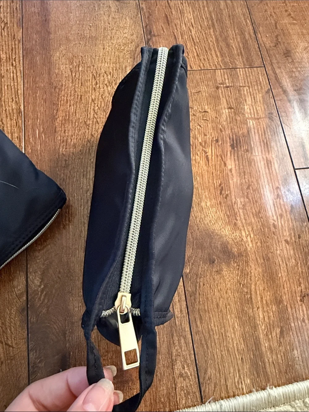2 Black Travel Pouch Set - Compact Nylon Organizer